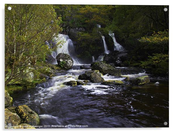 Water fall in Scotland Acrylic by Paul Messenger