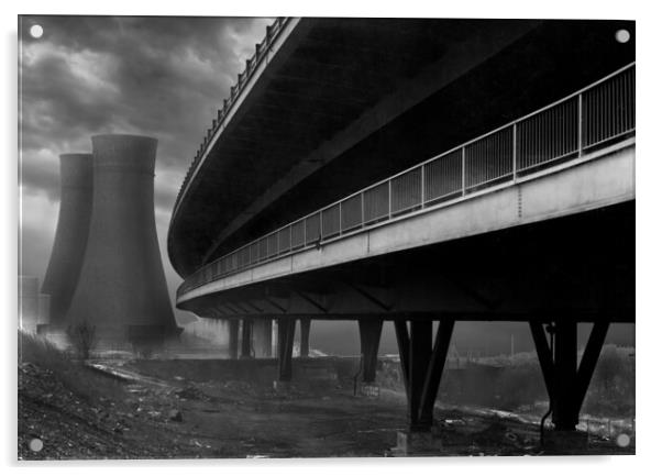 Tinsley Cooling Towers & Viaduct Acrylic by Darren Galpin