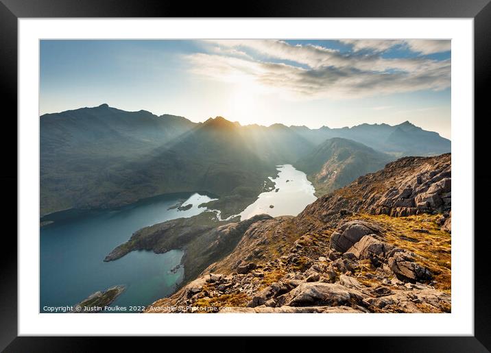 The Cuillins from Sgurr Na Stri, Skye, Scotland Framed Mounted Print by Justin Foulkes