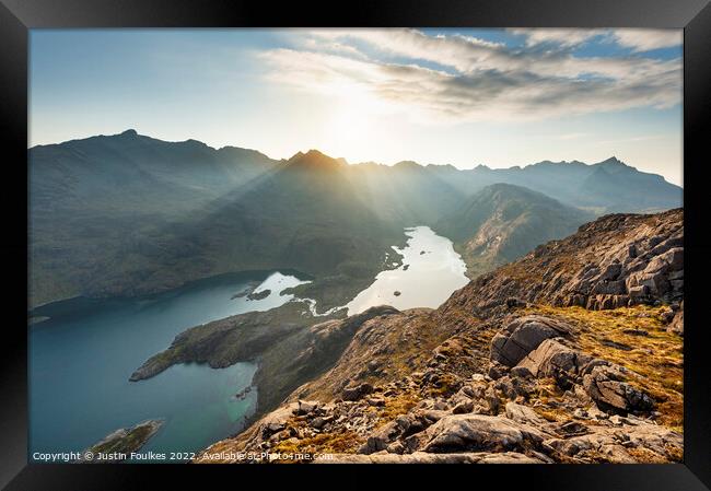 The Cuillins from Sgurr Na Stri, Skye, Scotland Framed Print by Justin Foulkes