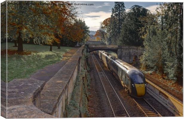 A train traveling through Sydeny Gardens Bath Canvas Print by Duncan Savidge