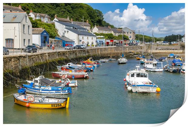 Porthleven Harbour, Cornwall Print by Adrian Burgess