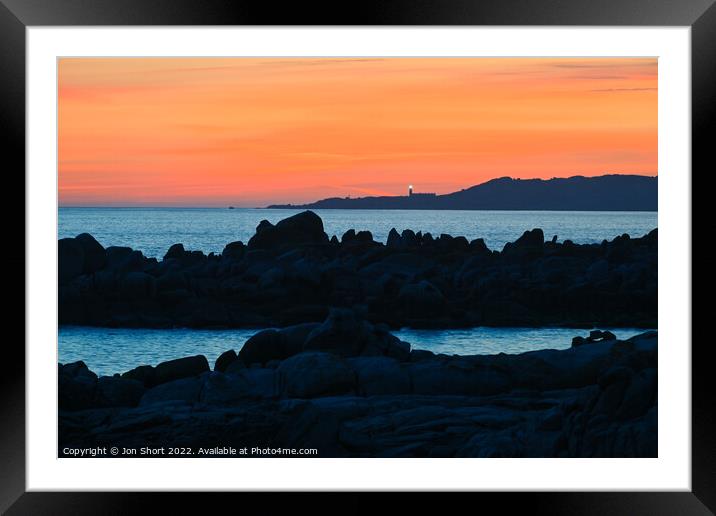 Lighthouse of the Setting Sun Framed Mounted Print by Jon Short