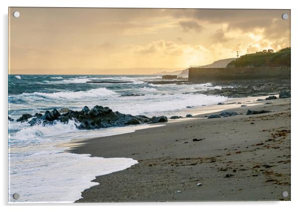 Porthleven Beach, Cornwall Acrylic by Adrian Burgess
