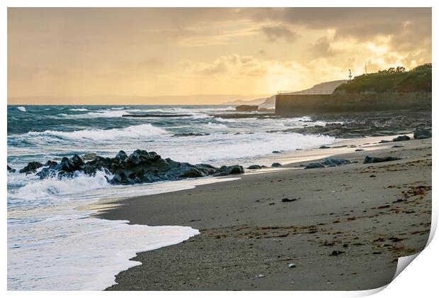 Porthleven Beach, Cornwall Print by Adrian Burgess