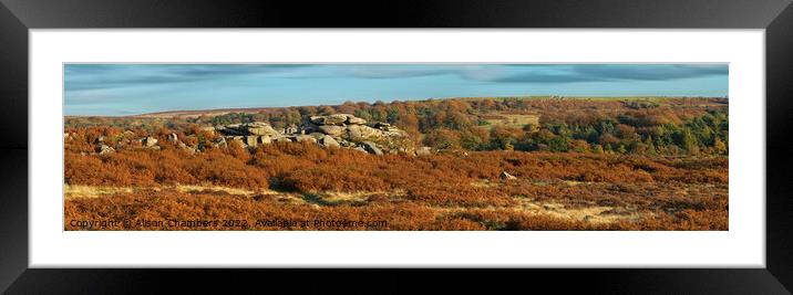 Owler Tor Panorama  Framed Mounted Print by Alison Chambers