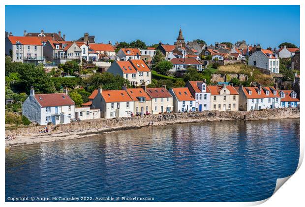 Seafront houses in Pittenweem in East Neuk of Fife Print by Angus McComiskey