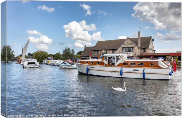 River Bure on the Norfolk Broads Canvas Print by Jim Monk