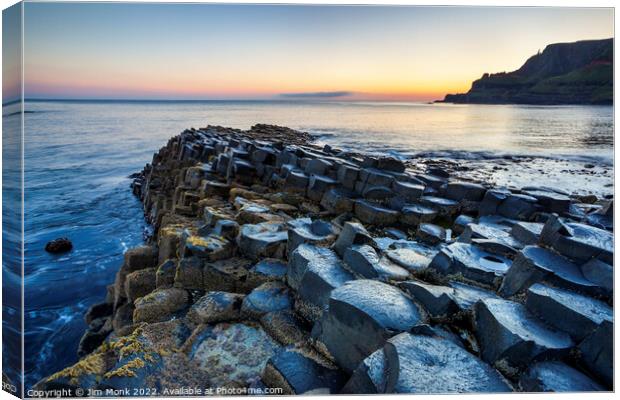 Giant's Causeway Sunset Canvas Print by Jim Monk