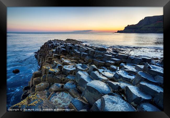 Giant's Causeway Sunset Framed Print by Jim Monk
