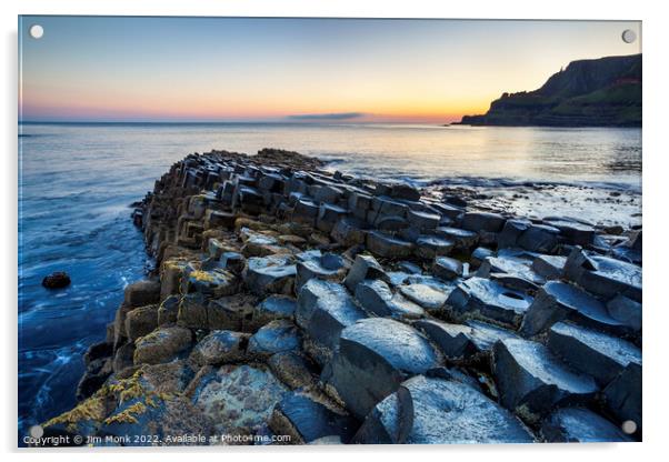 Giant's Causeway Sunset Acrylic by Jim Monk