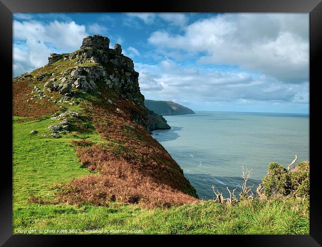 Valley of Rocks, North Devon. Framed Print by Chris Rose