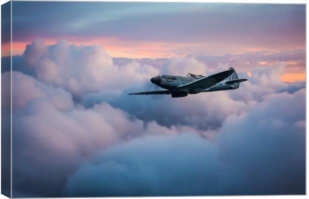 Spitfire Blue Patrol Canvas Print by J Biggadike