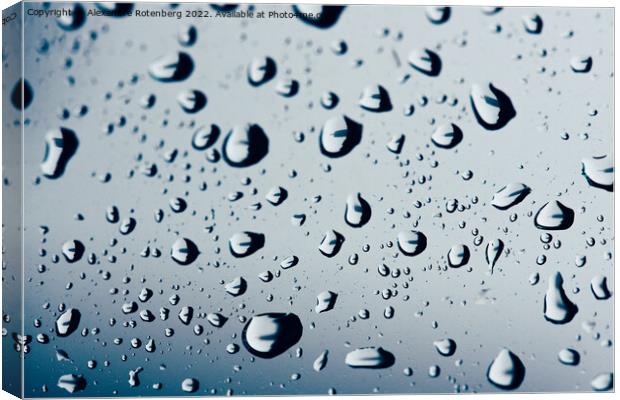 Water droplets on car window glass Canvas Print by Alexandre Rotenberg
