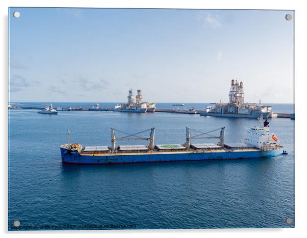 Cargo Ship Maro R in Las Palmas Acrylic by chris hyde
