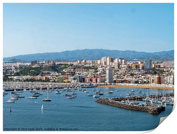 Las Palmas Harbour and City Print by chris hyde