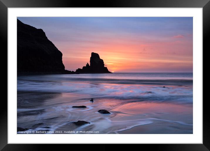 Isle of Skye, Talisker Sunset,  Scotland. Framed Mounted Print by Barbara Jones