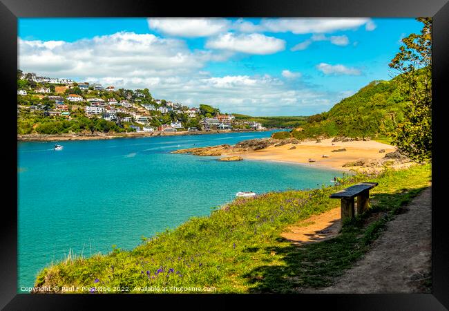 Majestic Salcombe A Seat with a Scenic View Framed Print by Paul F Prestidge