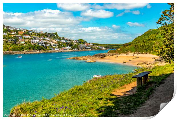 Majestic Salcombe A Seat with a Scenic View Print by Paul F Prestidge
