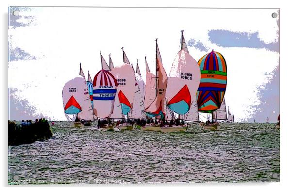 Racing Spinnakers (Painting effect) Acrylic by john hill