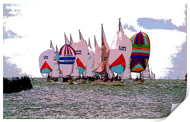 Racing Spinnakers (Painting effect) Print by john hill