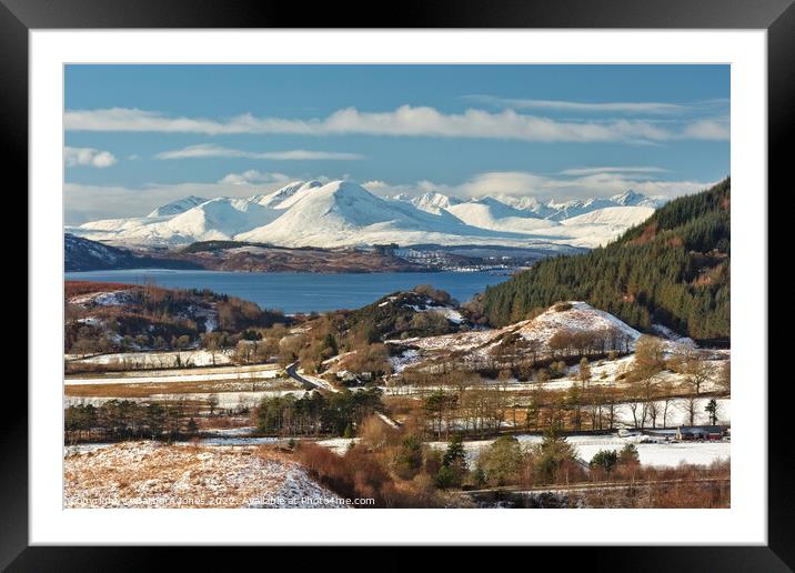Isle of Skye in Winter, from Auchtertyre, Scotland Framed Mounted Print by Barbara Jones