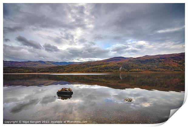 Llyn Dinas Lake Print by Nigel Bangert