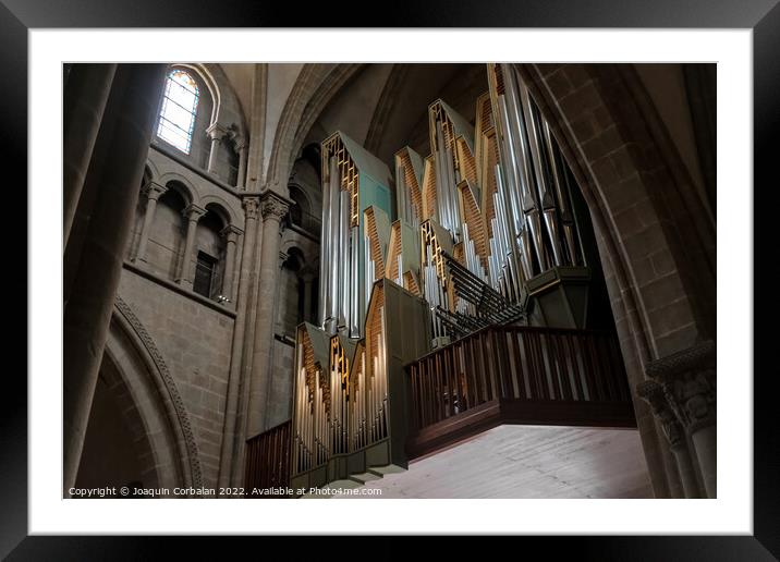 Pipe organ of Saint Peter's Cathedral in Geneva, Switzerland, su Framed Mounted Print by Joaquin Corbalan