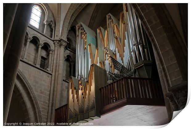 Pipe organ of Saint Peter's Cathedral in Geneva, Switzerland, su Print by Joaquin Corbalan