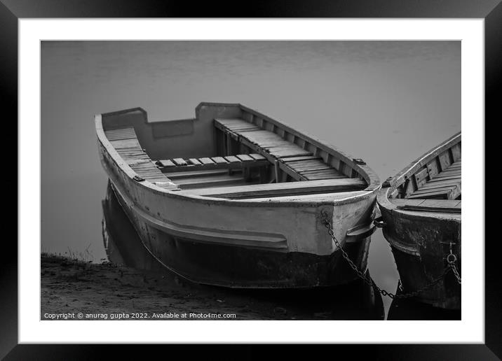 wooden boats Framed Mounted Print by anurag gupta