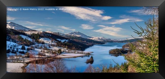Winter at The Queen's View Loch Tummel, Perthshire Framed Print by Navin Mistry