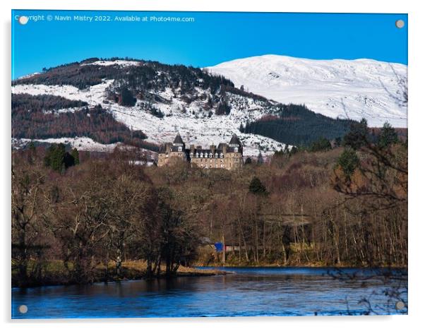 Winter and The Atholl Palace Hotel, Pitlochry  Acrylic by Navin Mistry