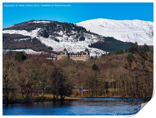 Winter and The Atholl Palace Hotel, Pitlochry  Print by Navin Mistry
