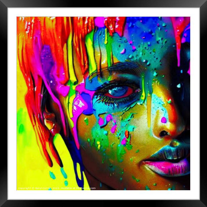 Vibrant Woman Framed Mounted Print by Beryl Curran