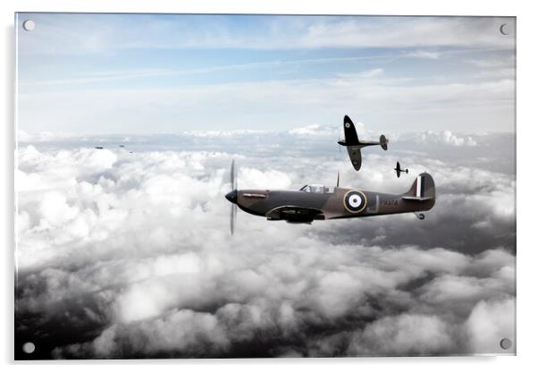 Spitfires 253 Sqdn Acrylic by J Biggadike