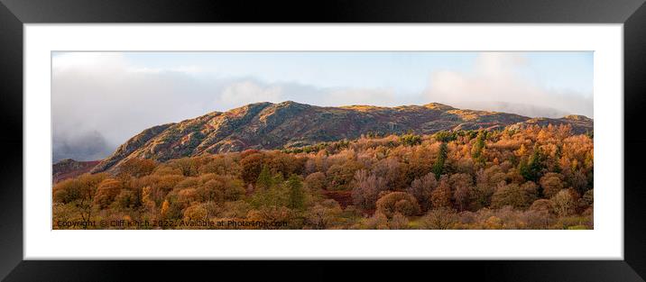 Yewdale Fells Panorama Framed Mounted Print by Cliff Kinch