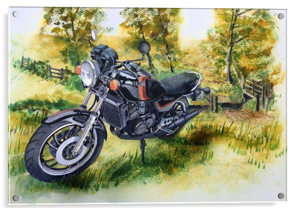 A celebrated motorcycle Acrylic by John Lowerson