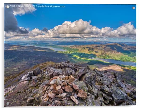 The view from the summit of Schiehallion  Acrylic by Navin Mistry