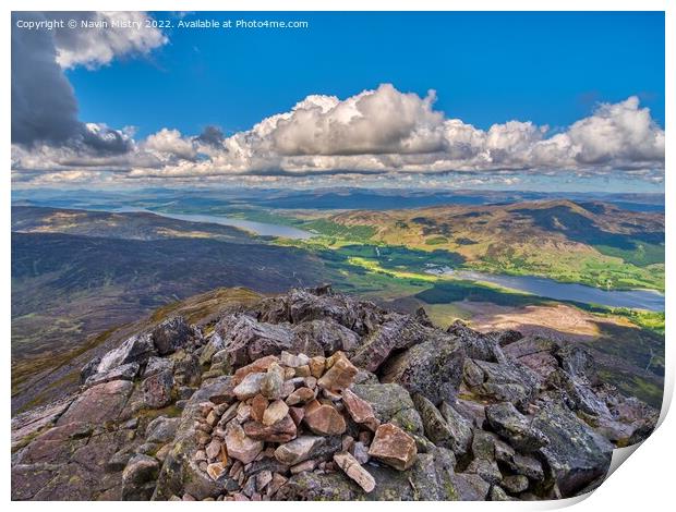 The view from the summit of Schiehallion  Print by Navin Mistry