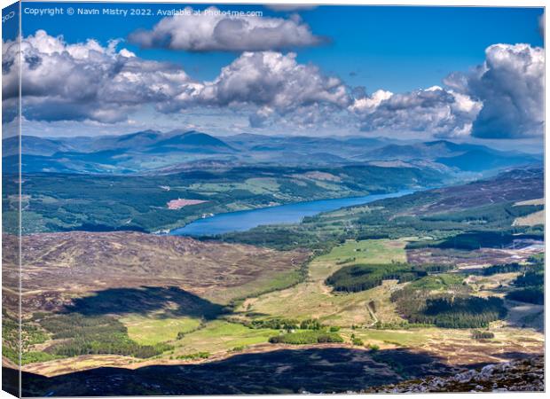 A view of Loch Tummel, Perthshire Canvas Print by Navin Mistry