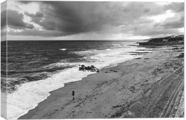 Storm Brewing on Porthleven Beach Canvas Print by Adrian Burgess