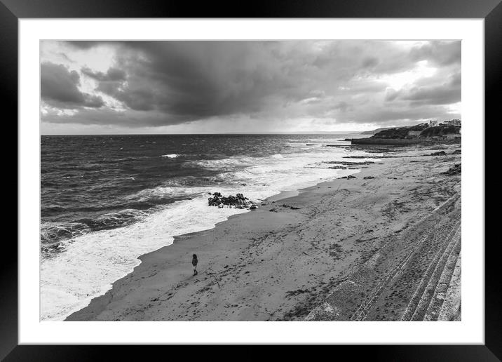 Storm Brewing on Porthleven Beach Framed Mounted Print by Adrian Burgess