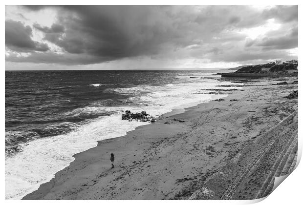 Storm Brewing on Porthleven Beach Print by Adrian Burgess