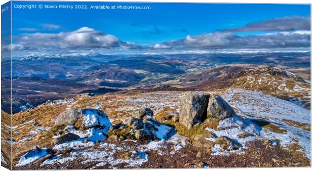 A view from the summit of Ben Vrackie Canvas Print by Navin Mistry