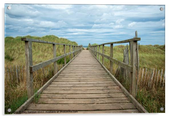 Wooden Walkway - West Sands St Andrews Fife Scotland Acrylic by Iain Gordon