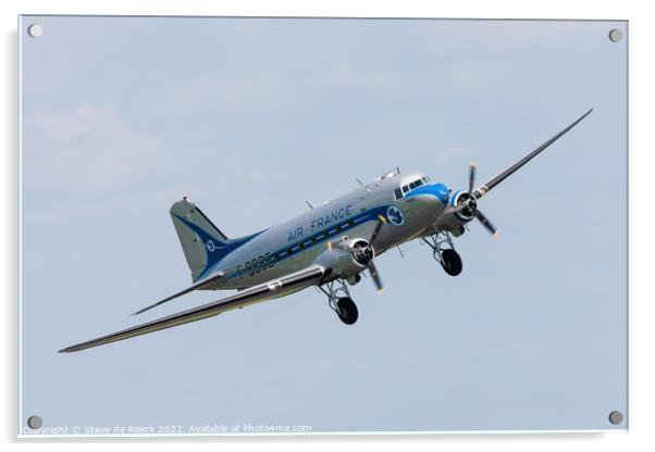 Douglas DC3 turns on to final approach to land Acrylic by Steve de Roeck
