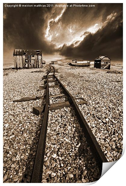 rails to the horizon Print by meirion matthias