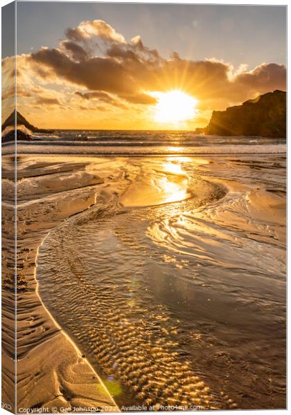 Sunset at the beach  Canvas Print by Gail Johnson