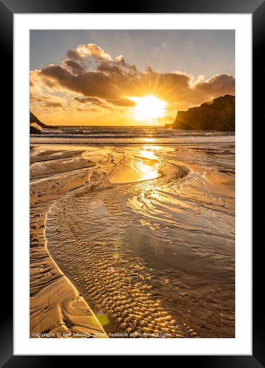 Sunset at the beach  Framed Mounted Print by Gail Johnson
