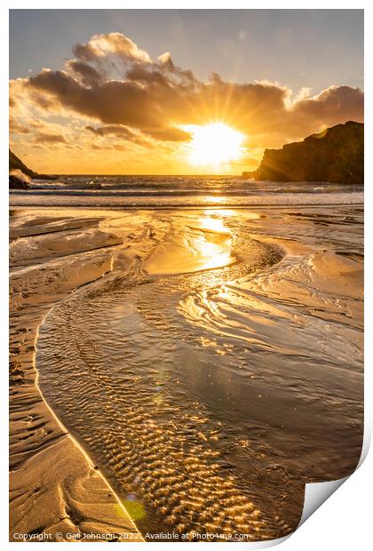 Sunset at the beach  Print by Gail Johnson